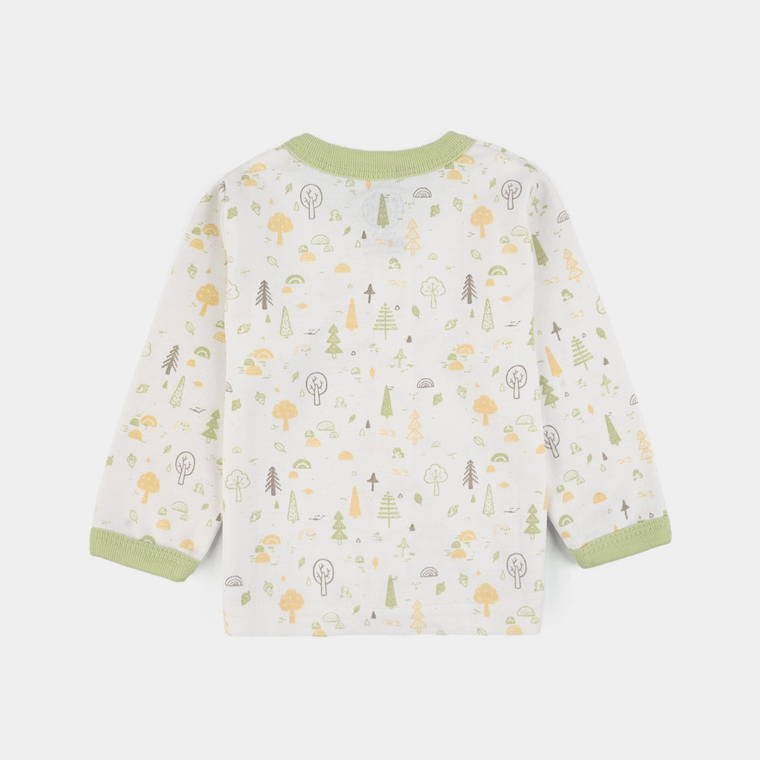 Infant Front Open Suit (Tree Misty) - White/Green