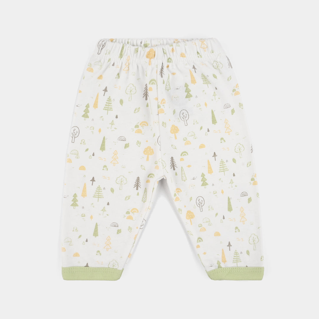 Infant Front Open Suit (Tree Misty) - White/Green