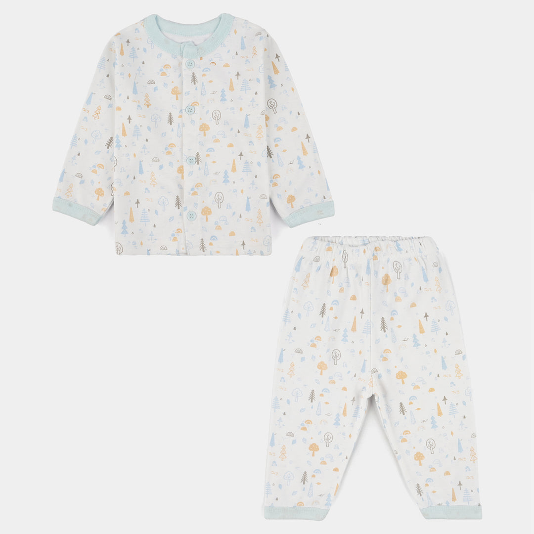 Infant Front Open Suit (Tree Salt Water Slide) - White/Blue