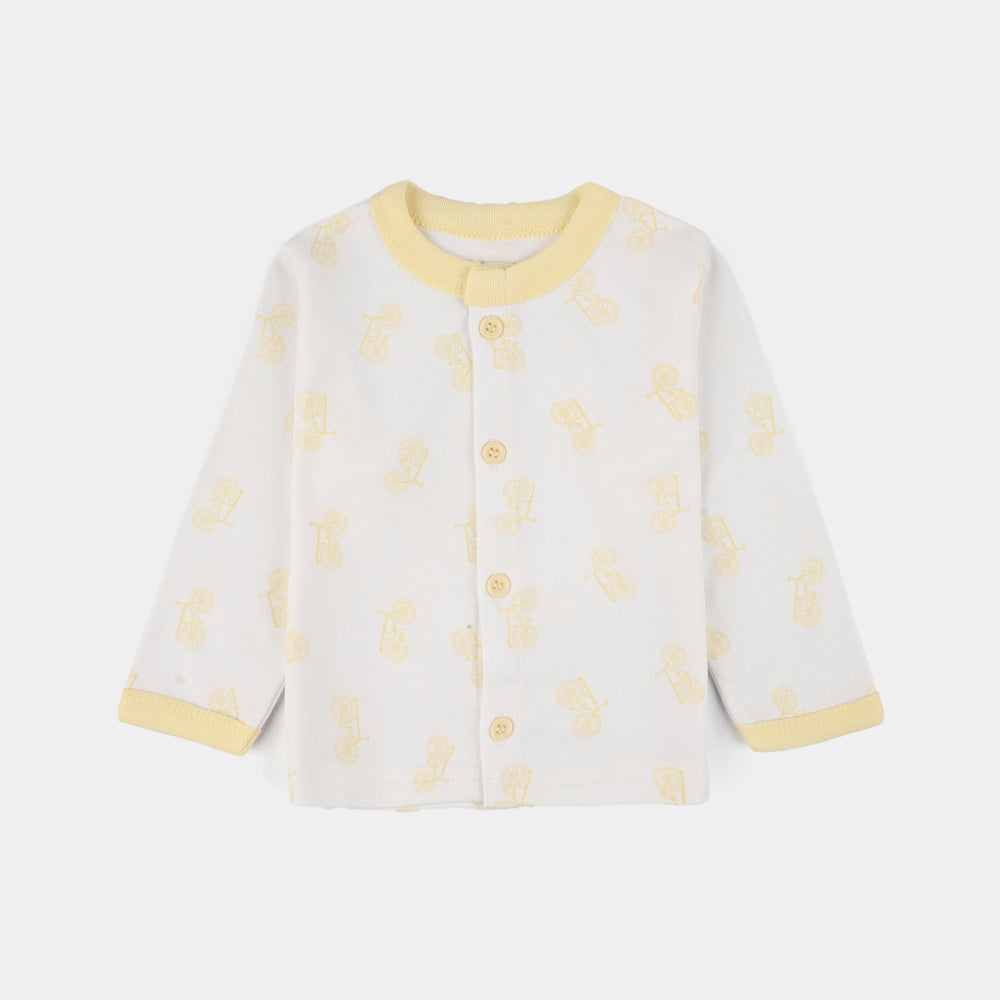 Infant Front Open Suit (Cycle) - White/Yellow