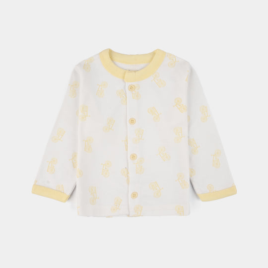 Infant Front Open Suit (Cycle) - White/Yellow