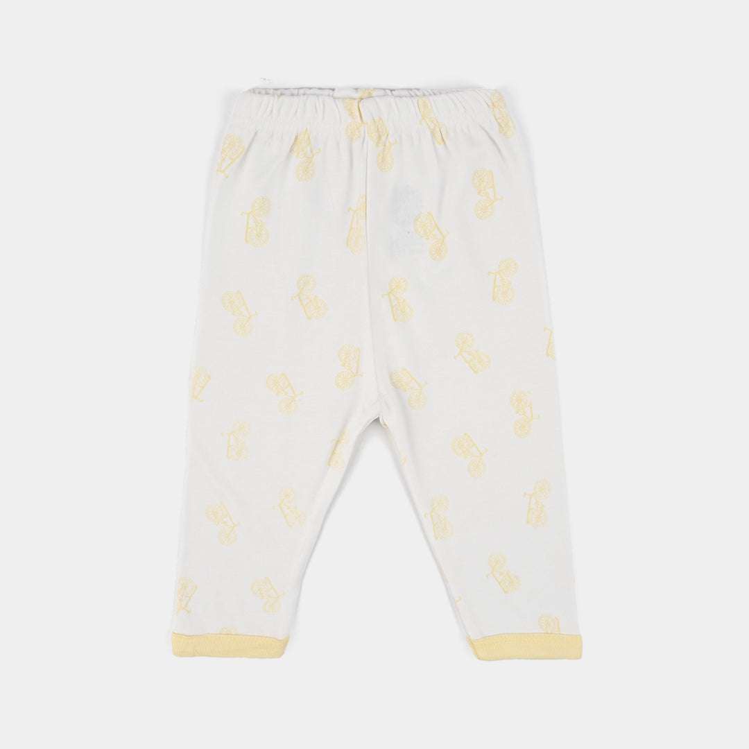 Infant Front Open Suit (Cycle) - White/Yellow