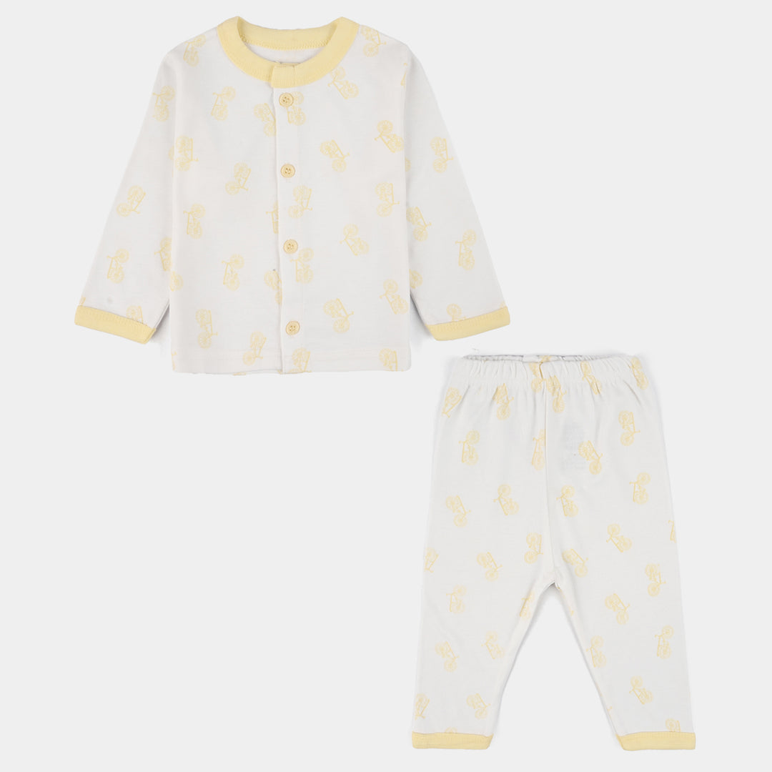 Infant Front Open Suit (Cycle) - White/Yellow