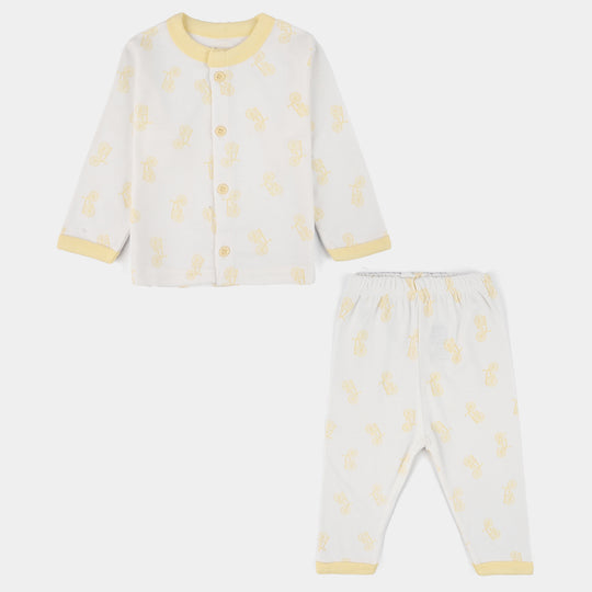 Infant Front Open Suit (Cycle) - White/Yellow