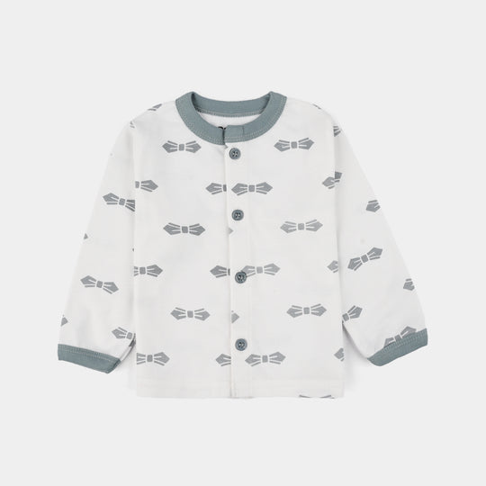 Infant Front Open Suit Bow Faded Denim