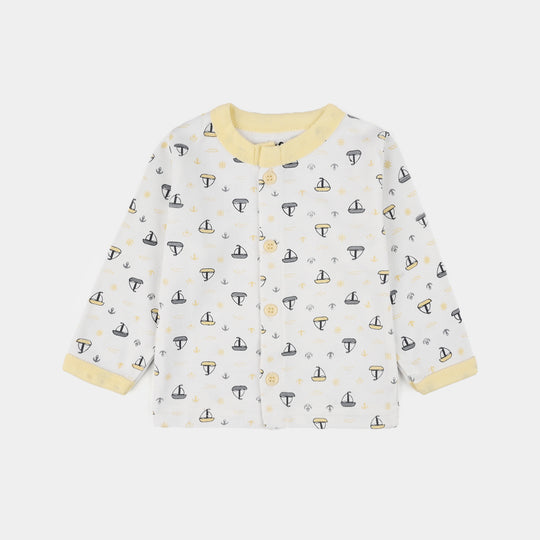 Infant Front Open Suit - (Ship) - White/Yellow