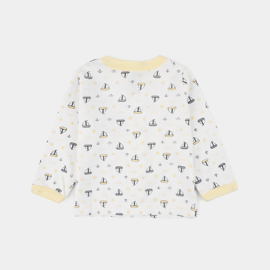 Infant Front Open Suit - (Ship) - White/Yellow