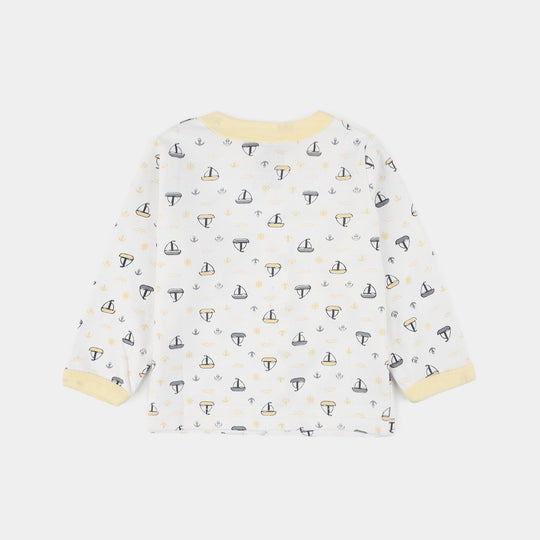 Infant Front Open Suit - (Ship) - White/Yellow