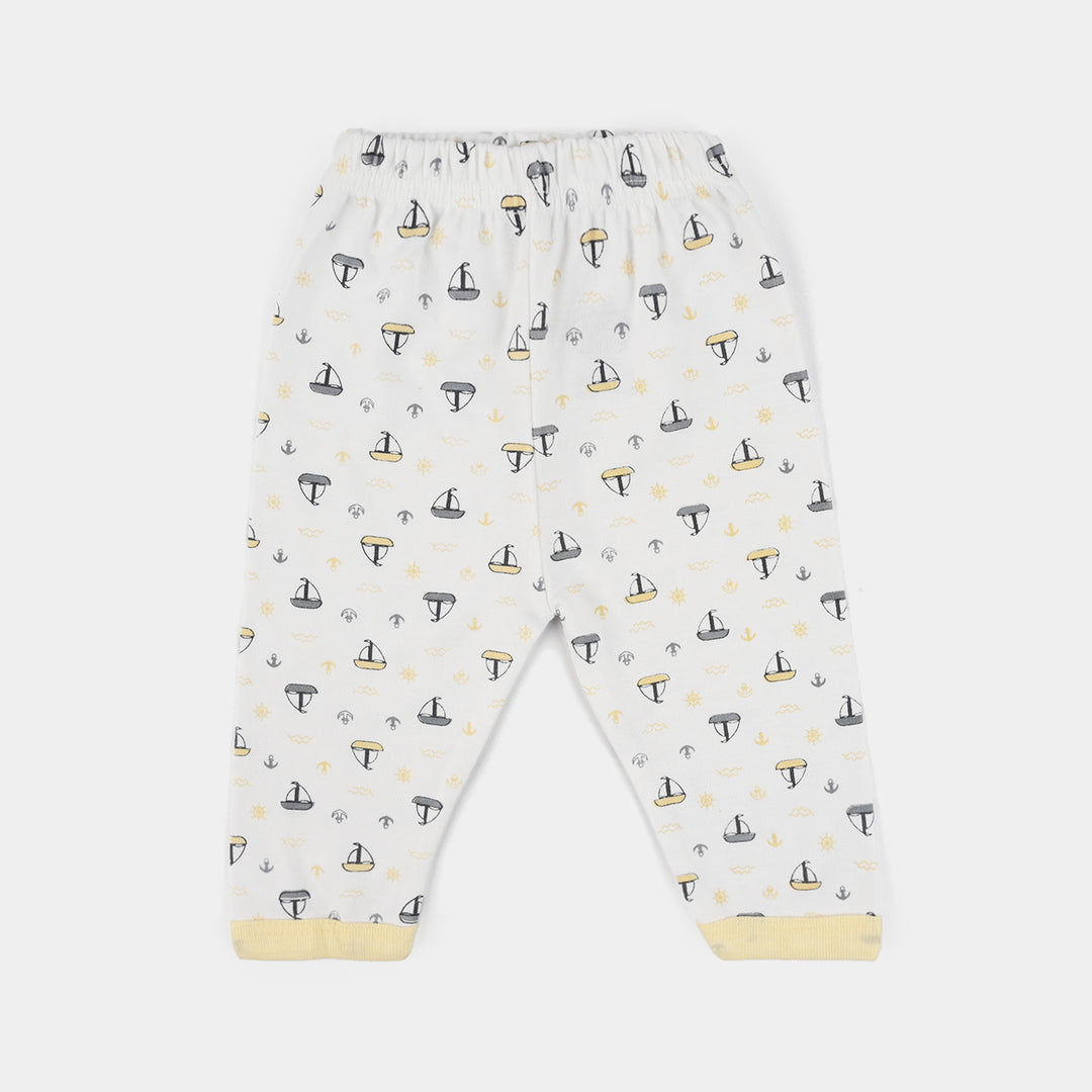 Infant Front Open Suit - (Ship) - White/Yellow