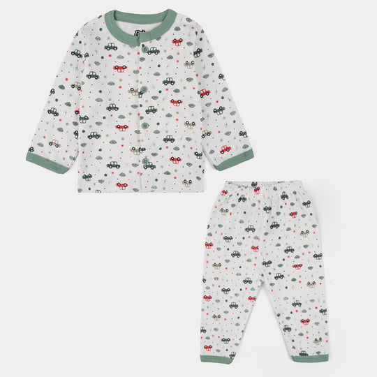 Infant Front Open Suit Car Dusty Turquoise