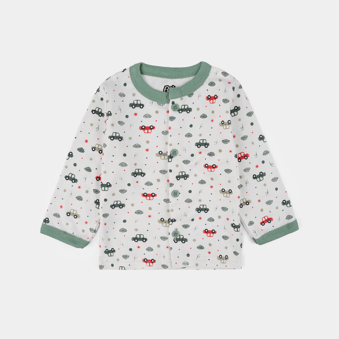 Infant Front Open Suit Car Dusty Turquoise