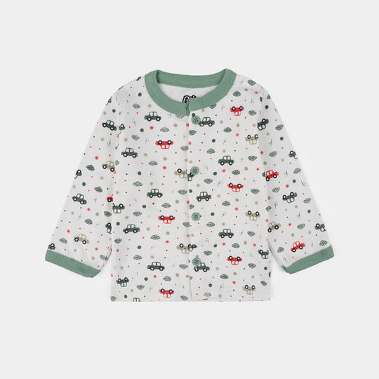 Infant Front Open Suit Car Dusty Turquoise