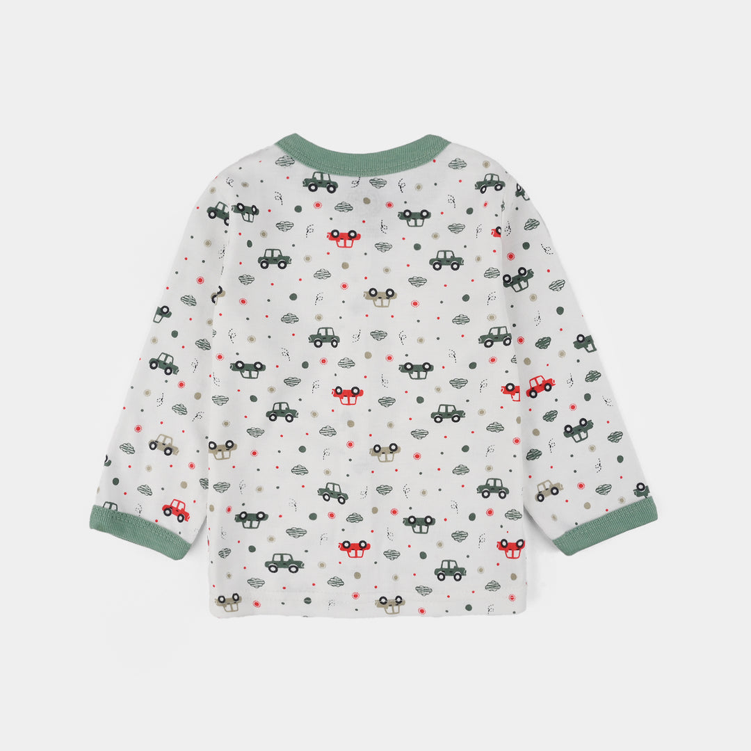 Infant Front Open Suit Car Dusty Turquoise