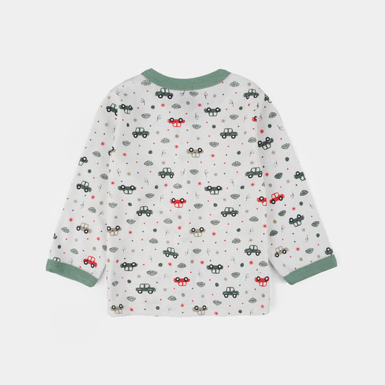 Infant Front Open Suit Car Dusty Turquoise