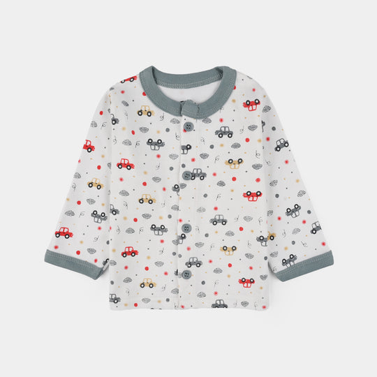 Infant Front Open Suit Car Faded Denim