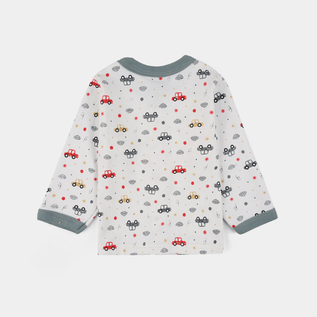 Infant Front Open Suit Car Faded Denim