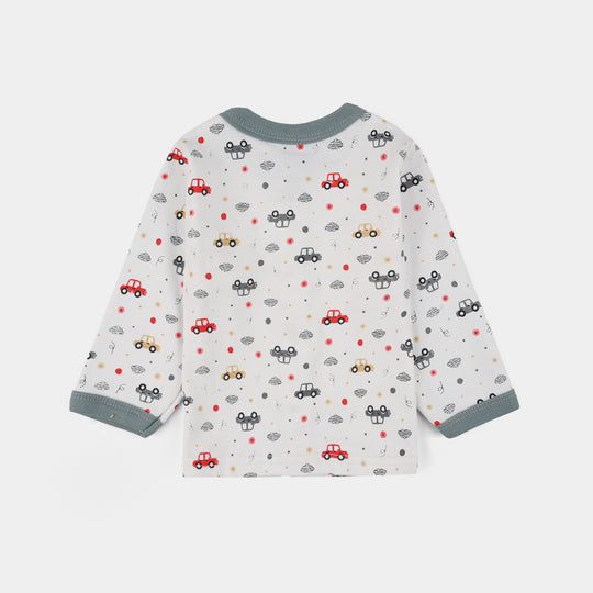 Infant Front Open Suit Car Faded Denim