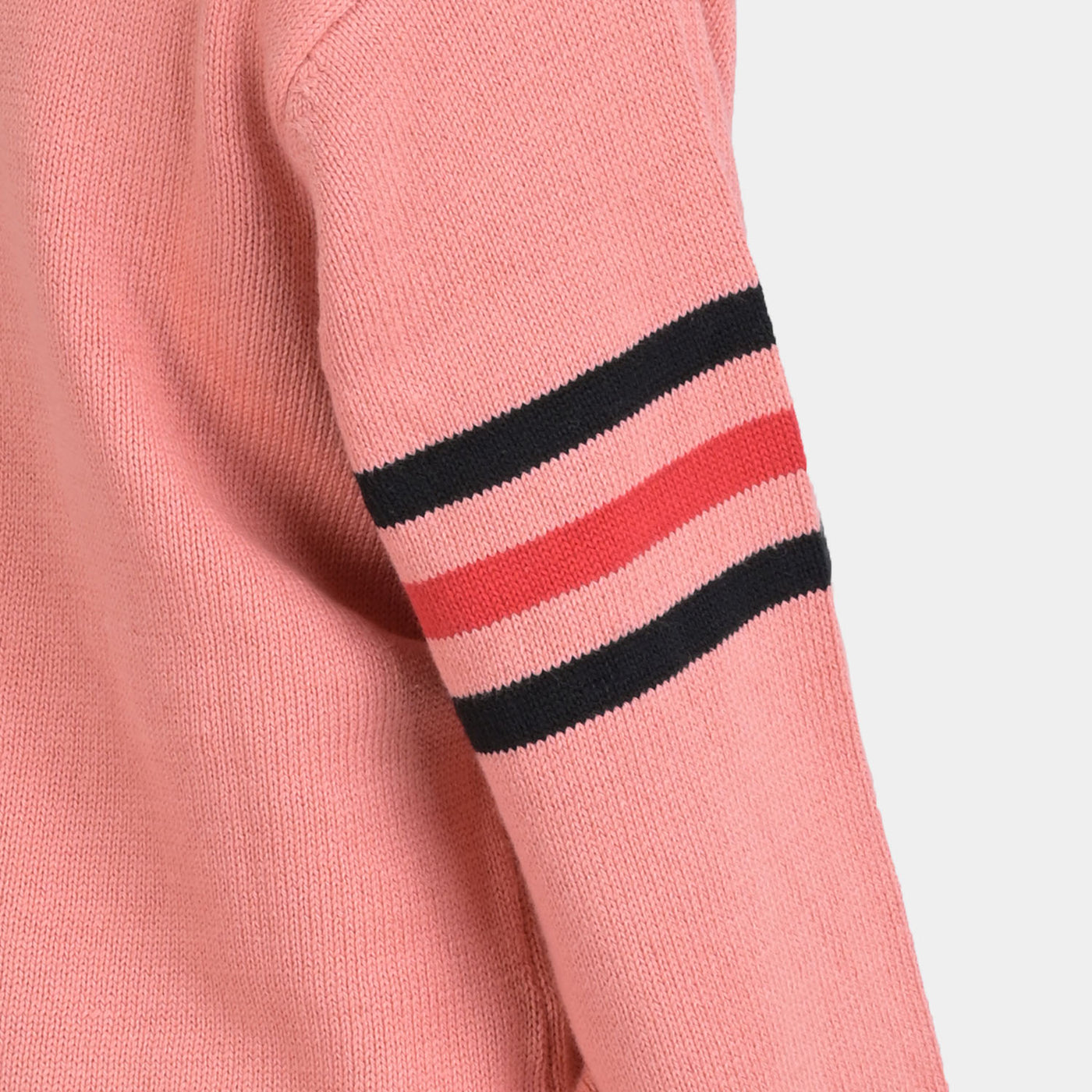 Boys Acrylic Full Sleeves Sweater Striper-Peach