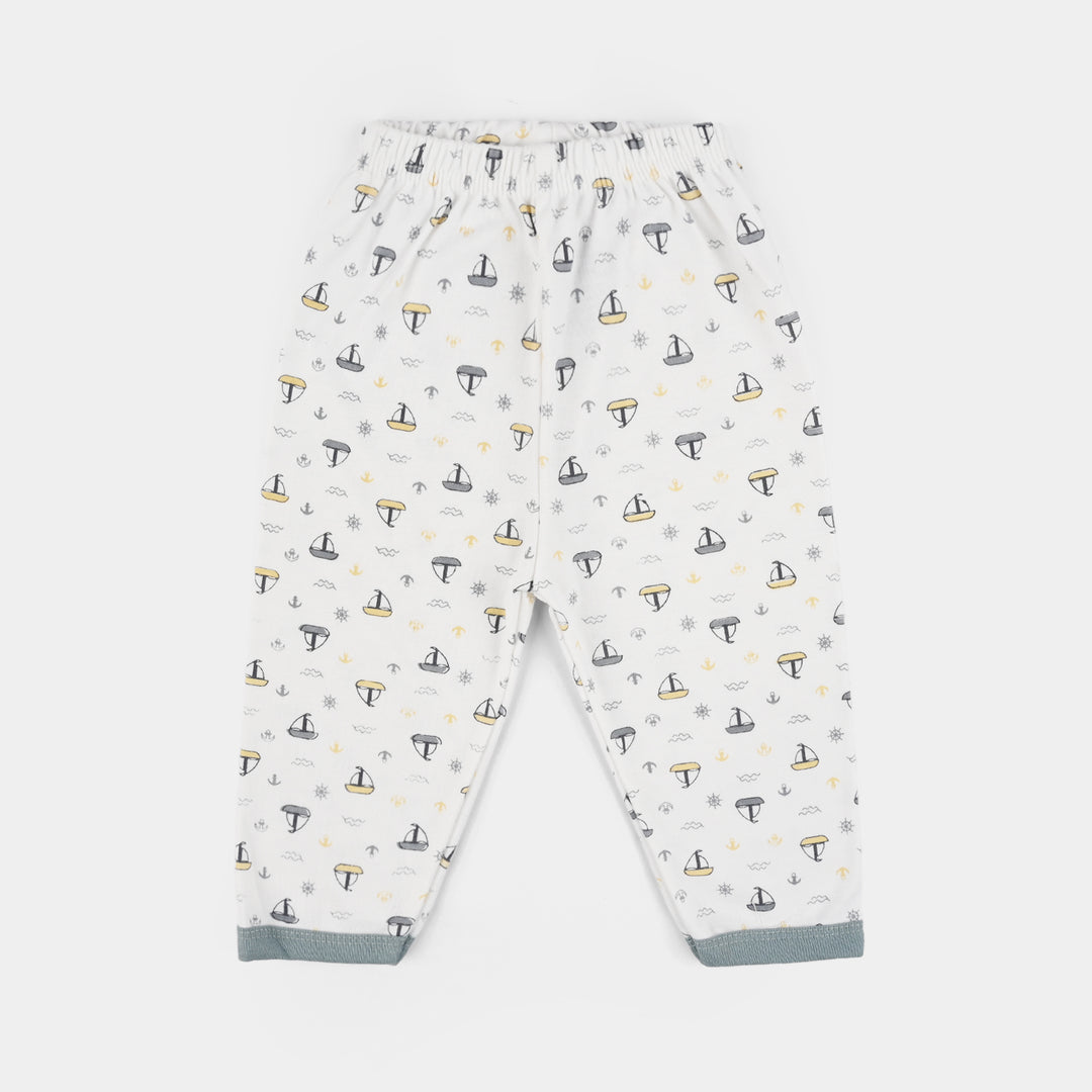 Infant Front Open Suit (Ship) - White/Grey