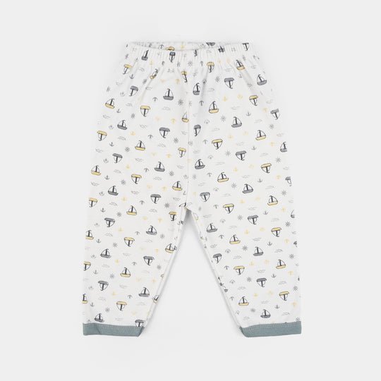 Infant Front Open Suit (Ship) - White/Grey