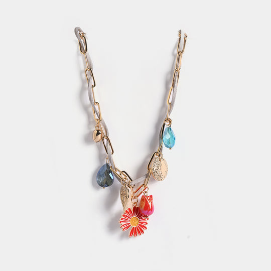 Gold-Tone Floral Necklace