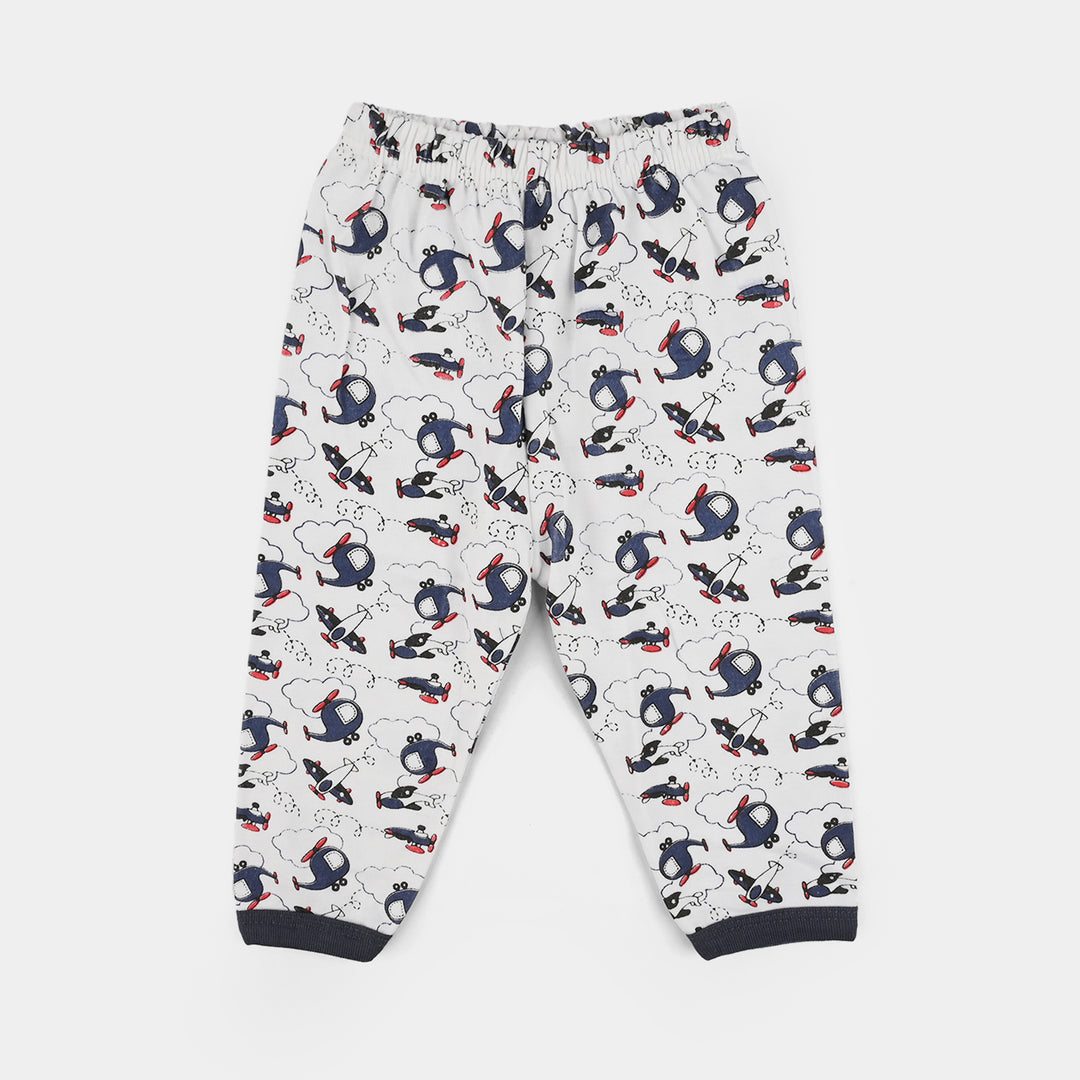 Infant Front Open Suit (Helicopter) - White/Black