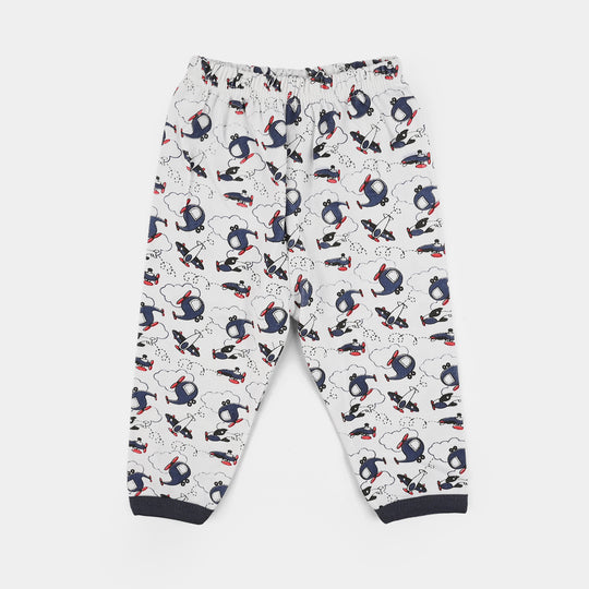 Infant Front Open Suit (Helicopter) - White/Black