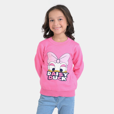 Girls Knitted Sweater Duck -Pink