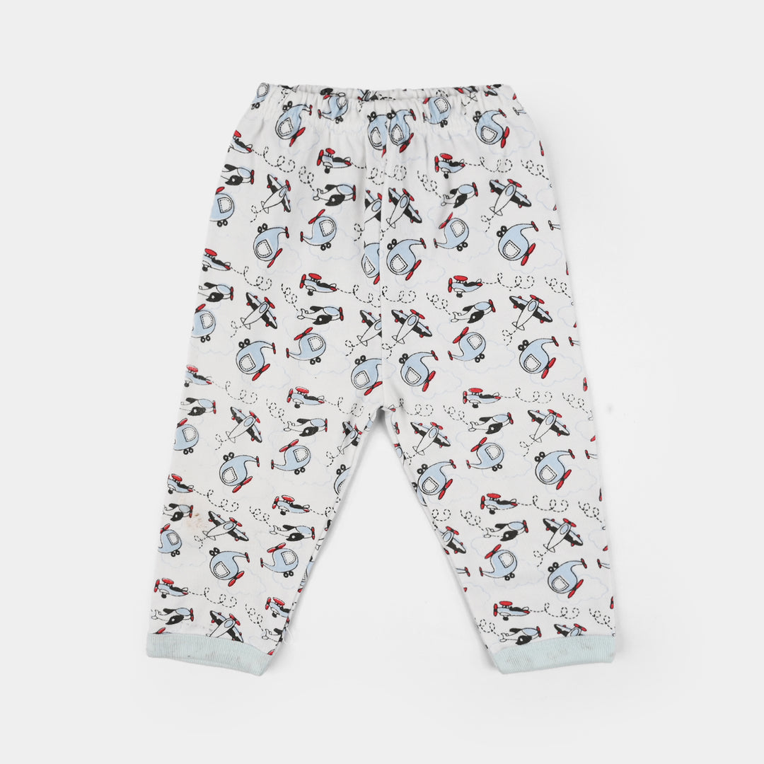 Infant Front Open Suit (Helicopter) - White/Grey
