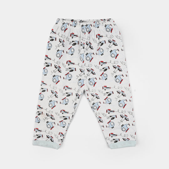 Infant Front Open Suit (Helicopter) - White/Grey