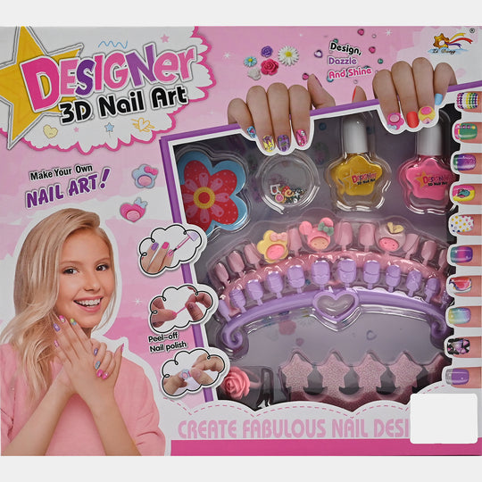3D Nail Art Fashion Kit Play Set for Girls