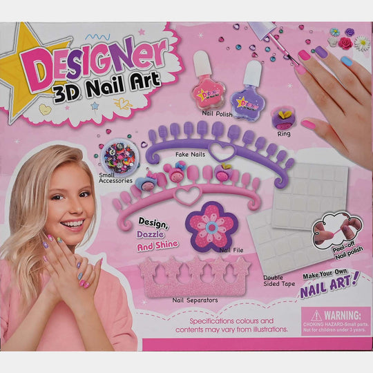 3D Nail Art Fashion Kit Play Set for Girls