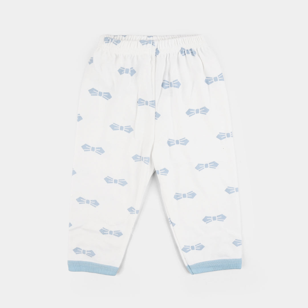 Infant Front Open Suit Bow Powder Blue