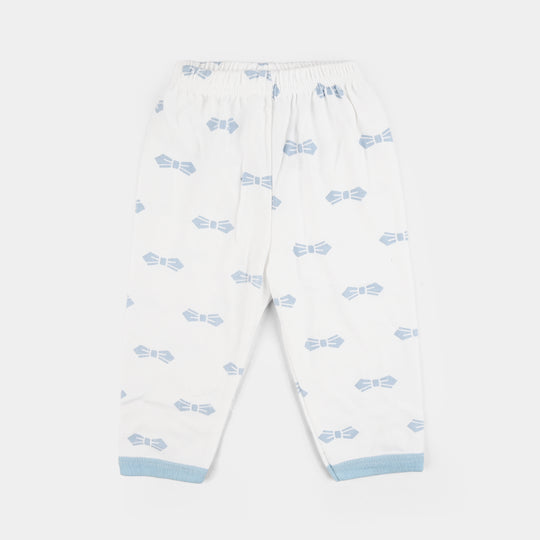 Infant Front Open Suit Bow Powder Blue