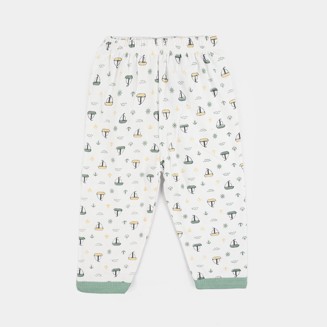 Infant Front Open Suit (Ship) - White/Green