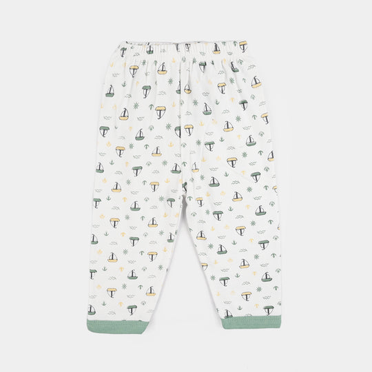 Infant Front Open Suit (Ship) - White/Green