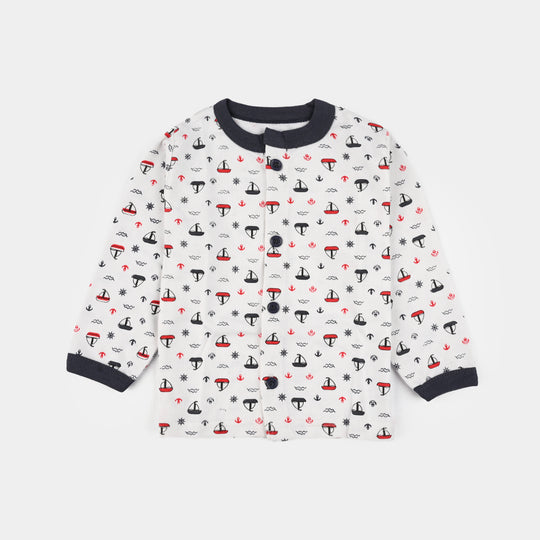 Infant Front Open Suit (Ship) - White/Black