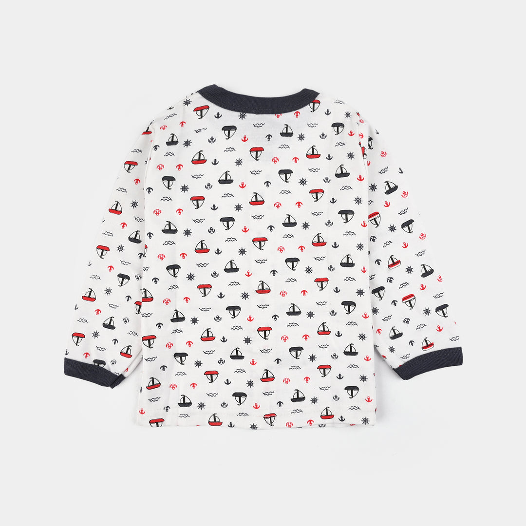 Infant Front Open Suit (Ship) - White/Black