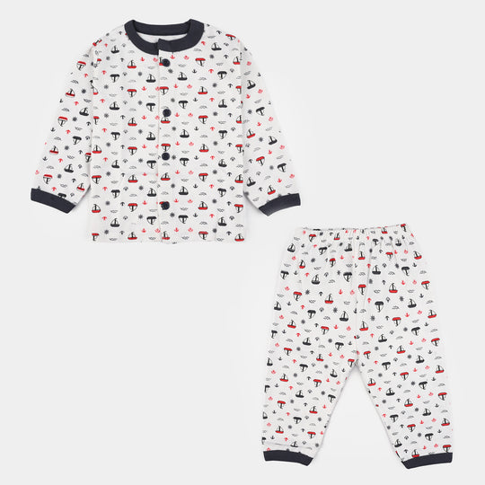 Infant Front Open Suit (Ship) - White/Black