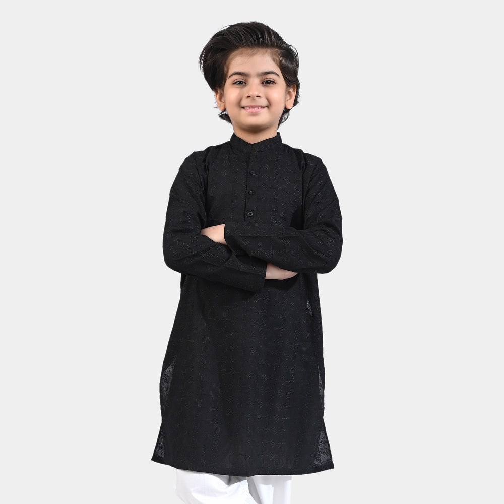 Boys Chicken Kari Basic Kurta-BLACK