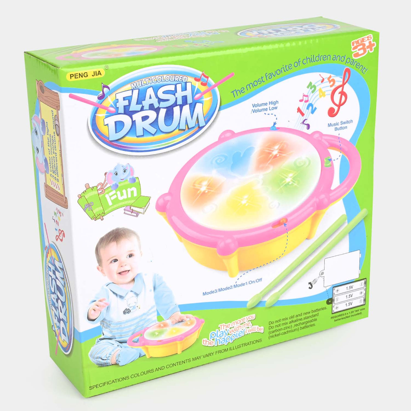 Multicolored Flash Musical Drum