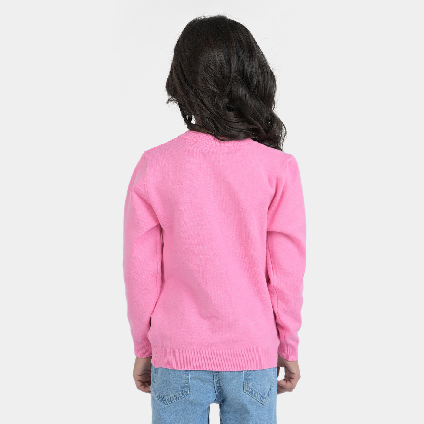 Girls Knitted Sweater Butterfly -Pink