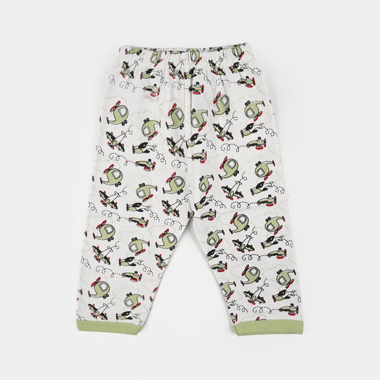 Infant Front Open Suit (Helicopter) - White/Green