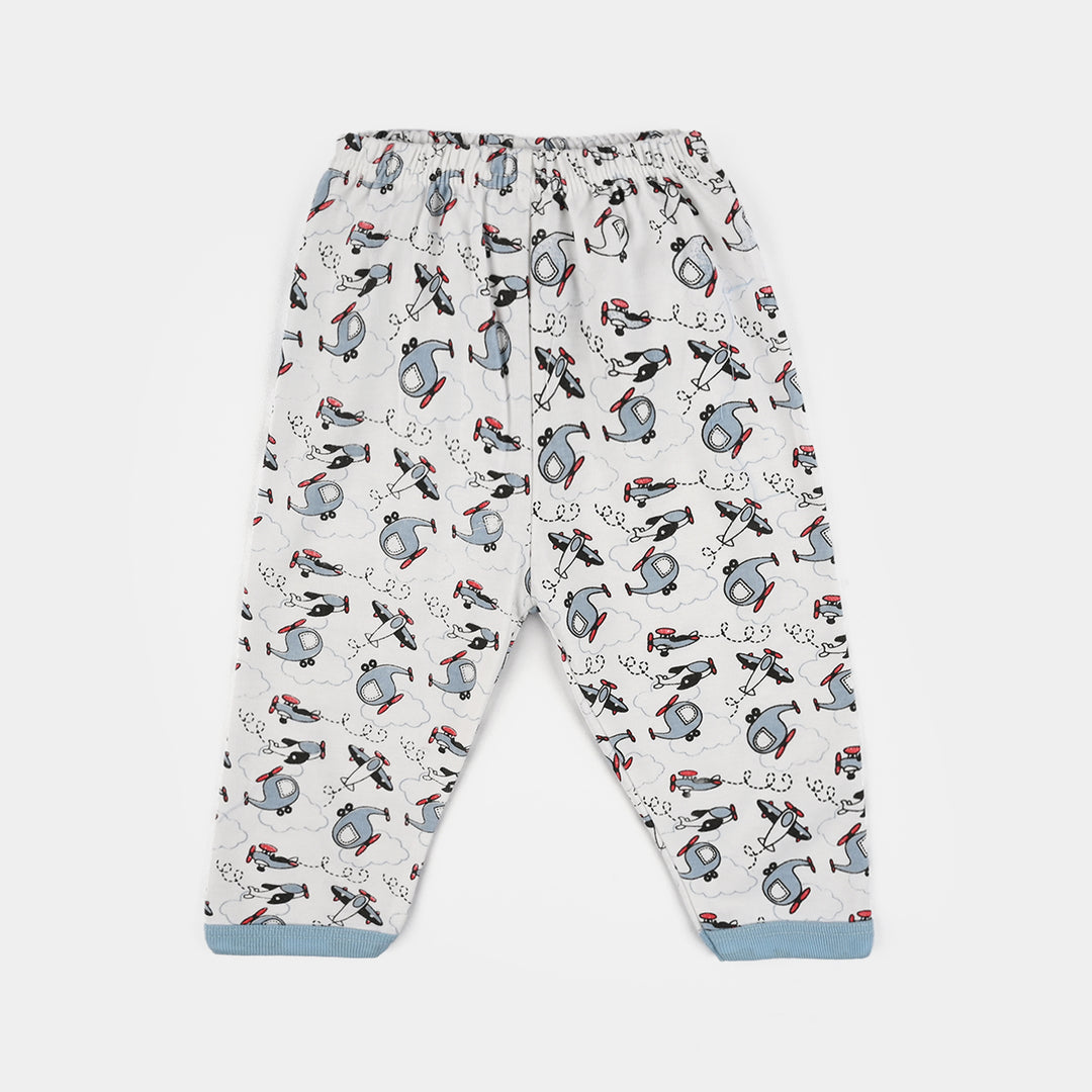 Infant Front Open Suit (Helicopter) - White/Blue