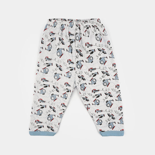 Infant Front Open Suit (Helicopter) - White/Blue