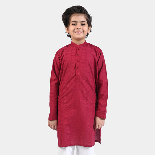 Boys Chicken Kari Basic Kurta-MAROON