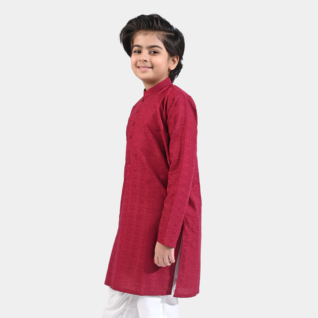 Boys Chicken Kari Basic Kurta-MAROON