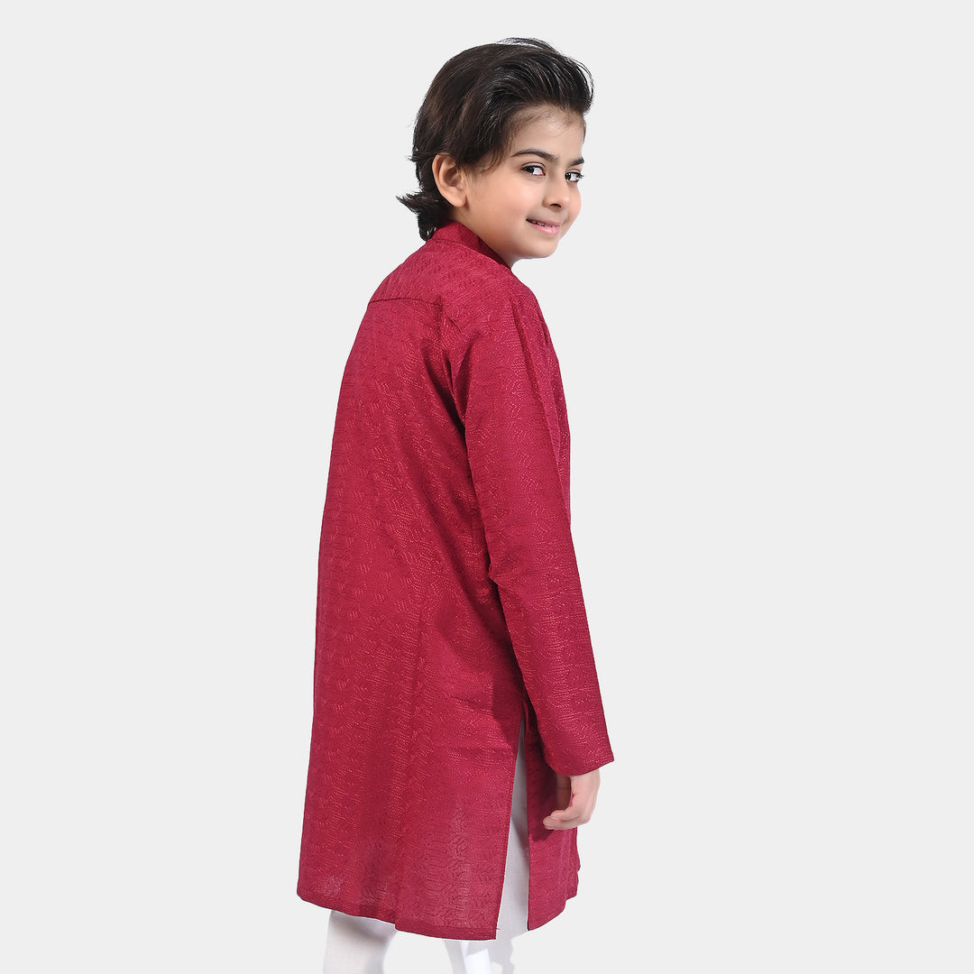 Boys Chicken Kari Basic Kurta-MAROON