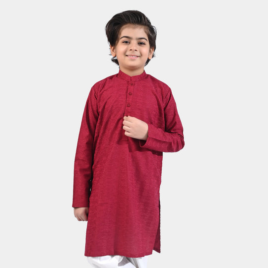 Boys Chicken Kari Basic Kurta-MAROON