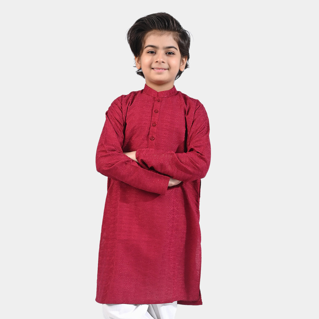 Boys Chicken Kari Basic Kurta-MAROON